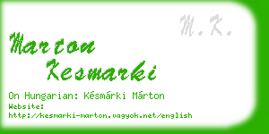 marton kesmarki business card