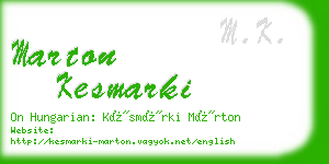 marton kesmarki business card